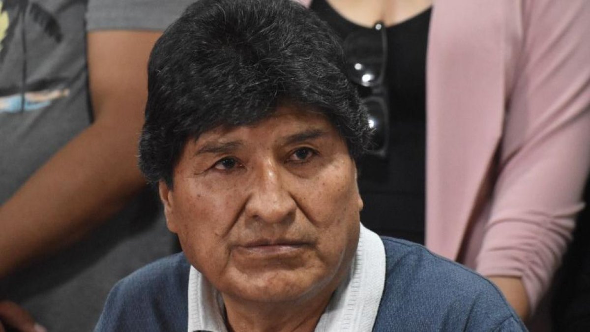 Bolivia's former president, Evo Morales, during a press conference in Cochabamba, Bolivia.