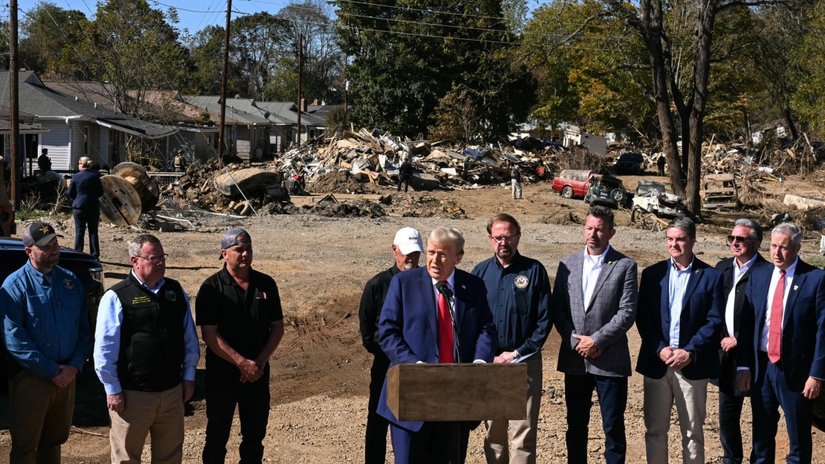 Trump during his visit to North Carolina, a battleground state