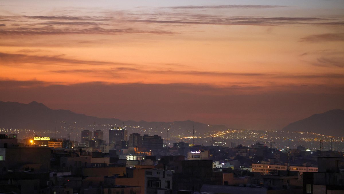 Tehran skyline after the Israeli response