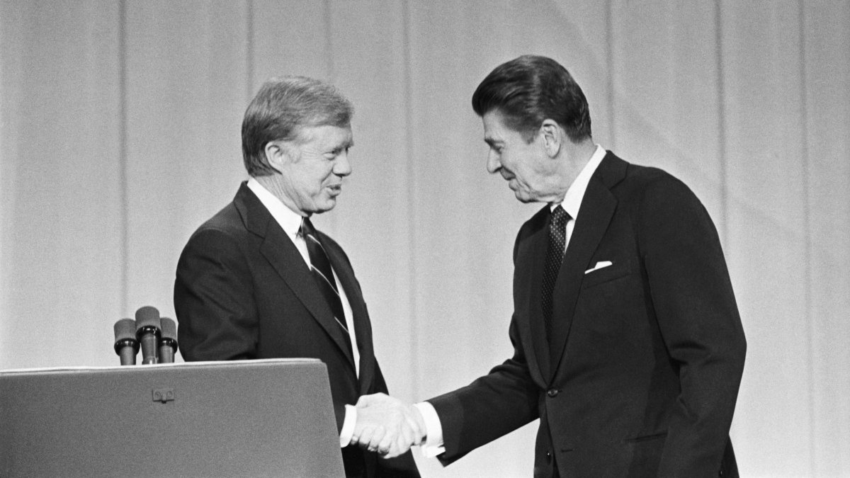 Jimmy Carter y Ronald Reagan, en 1980