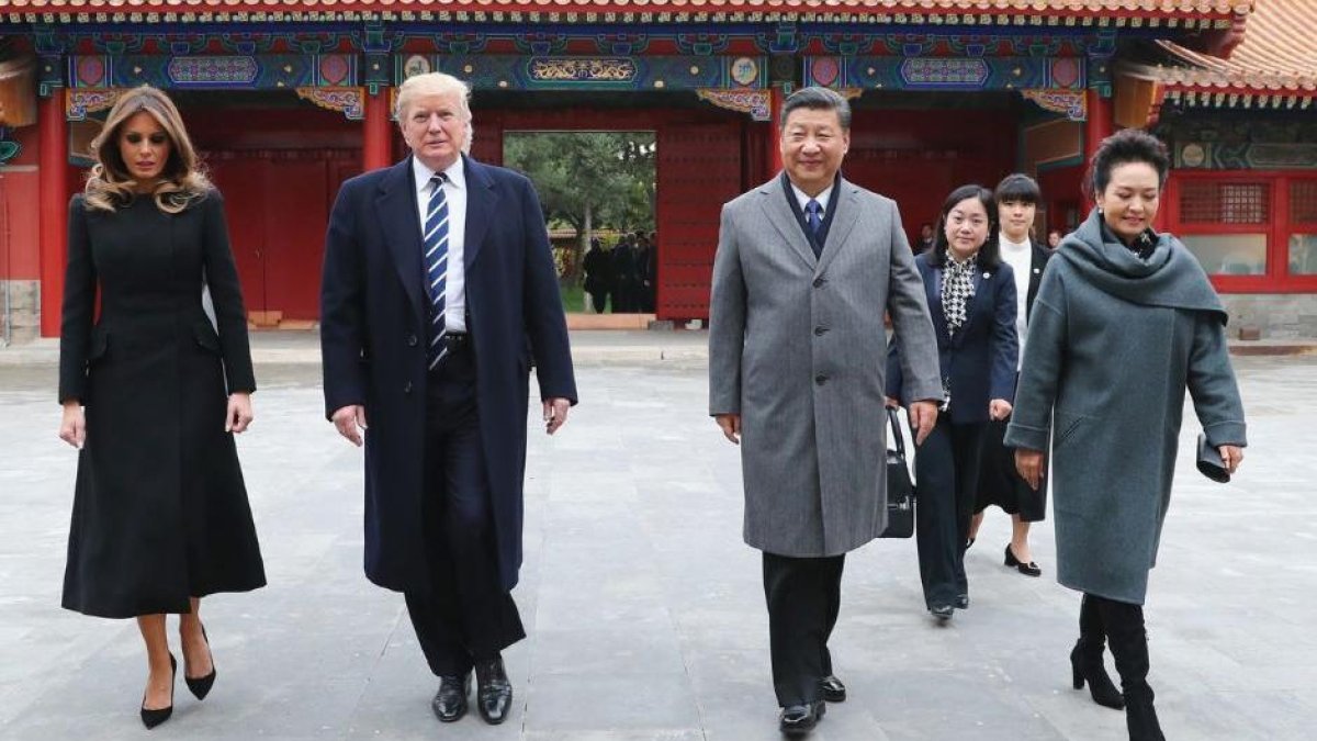 Trump y Xi durante una visita oficial en 2017