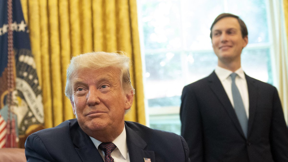 Jared Kushner with President Donald Trump.  Andrew Caballero-Reynolds