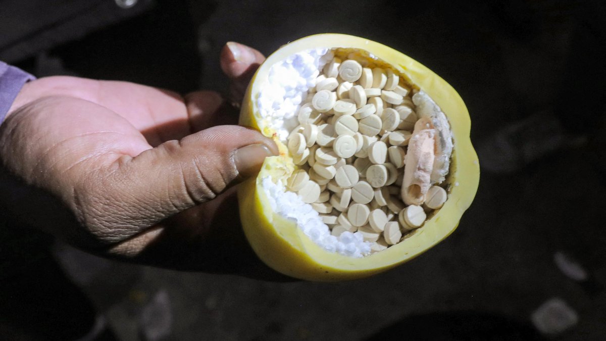 Captagon pills found in Syrian drug manufacturing facility.