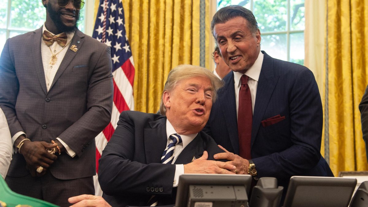 Trump and Stallone at the White House (File)