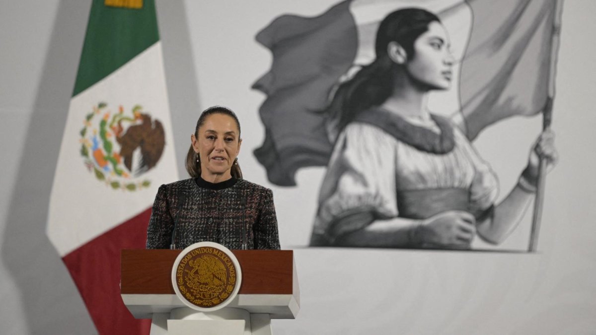 Presidente de México Claudia Sheinbaum en conferencia de prensa 