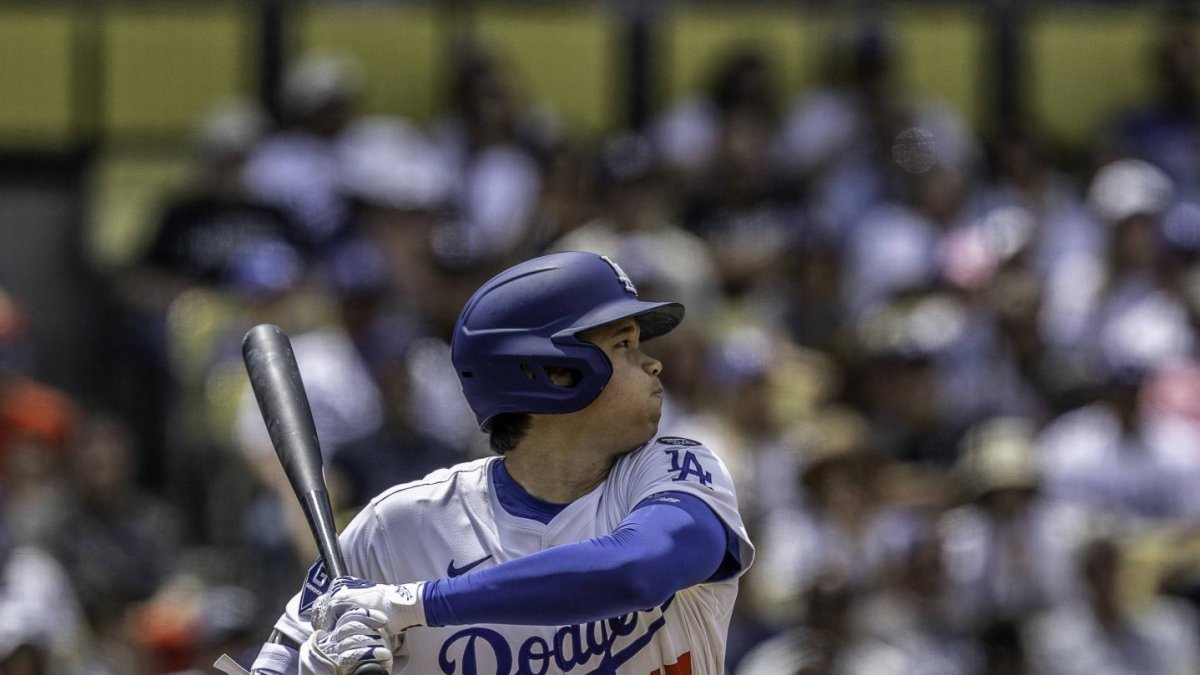 Shoheit Ohtani, durante un juego con los Dodgers de Los Angeles