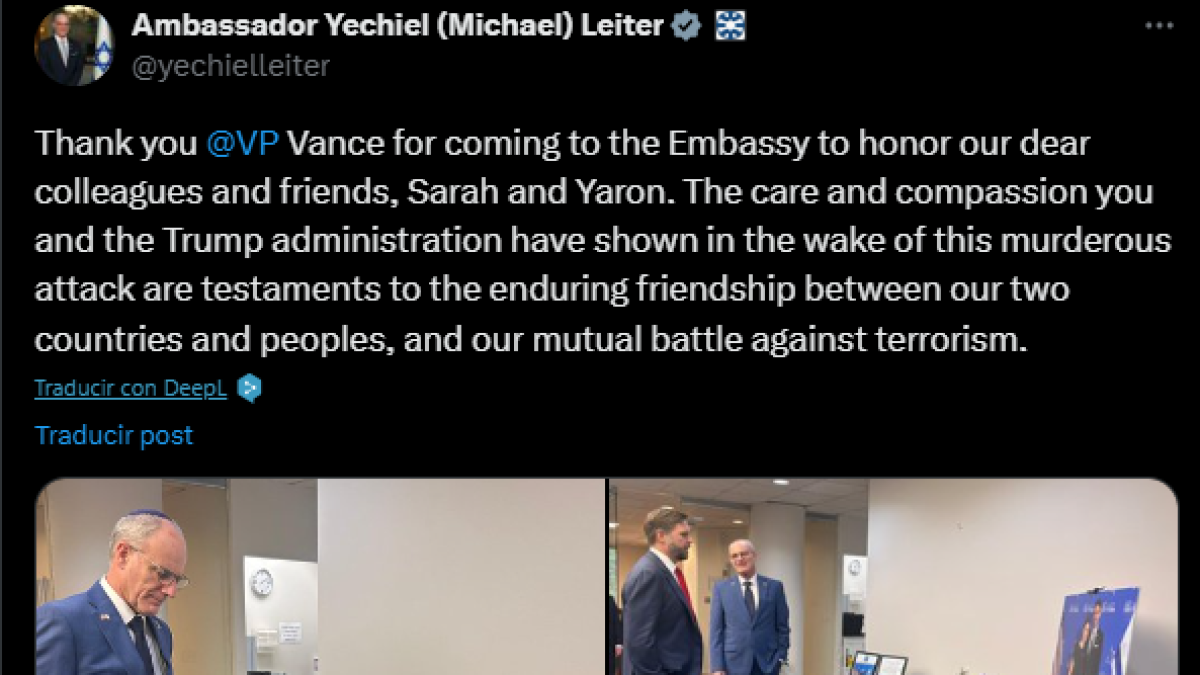 Vance en la Embajada de Israel