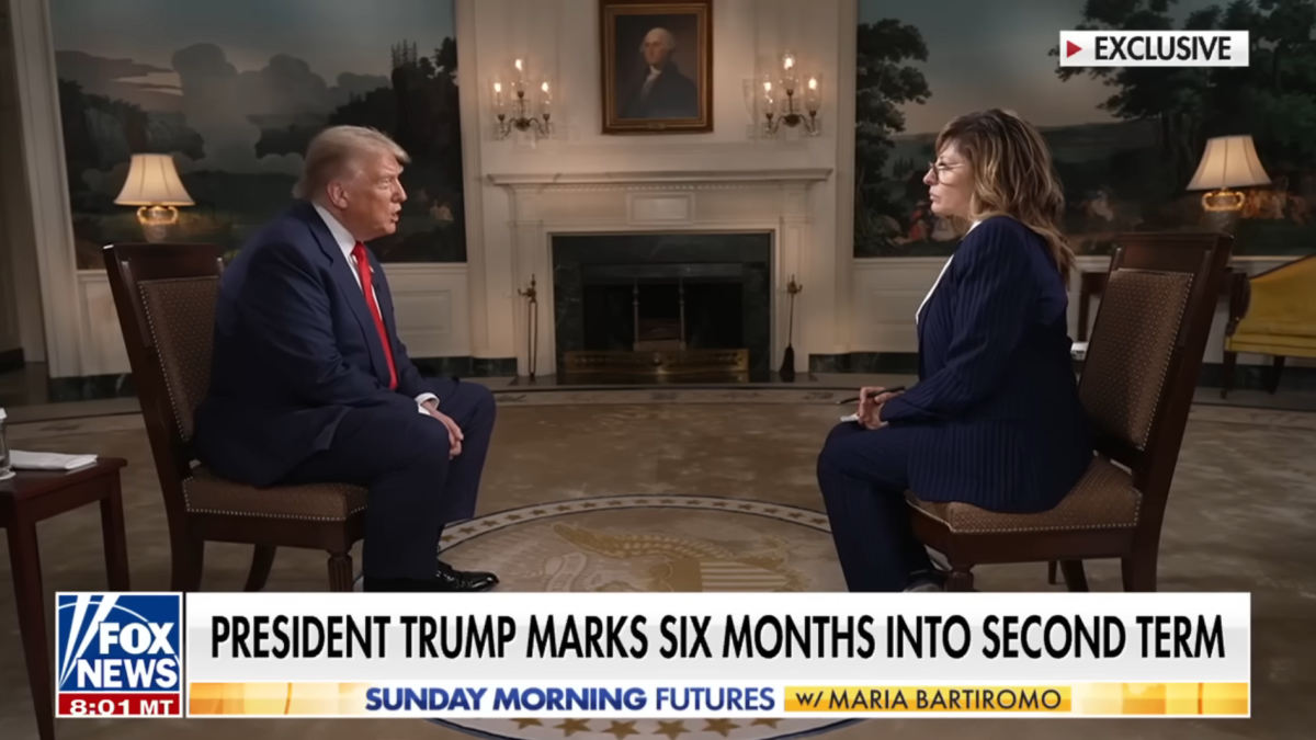 Donald Trump en la entrevista de Fox News con la periodista María Bartiromo