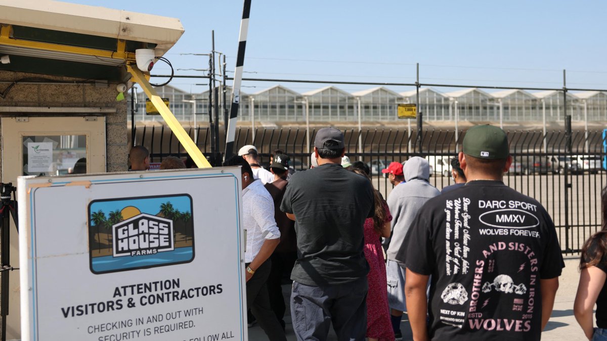 Family members of those arrested in the immigration raid at Glass House Farms.