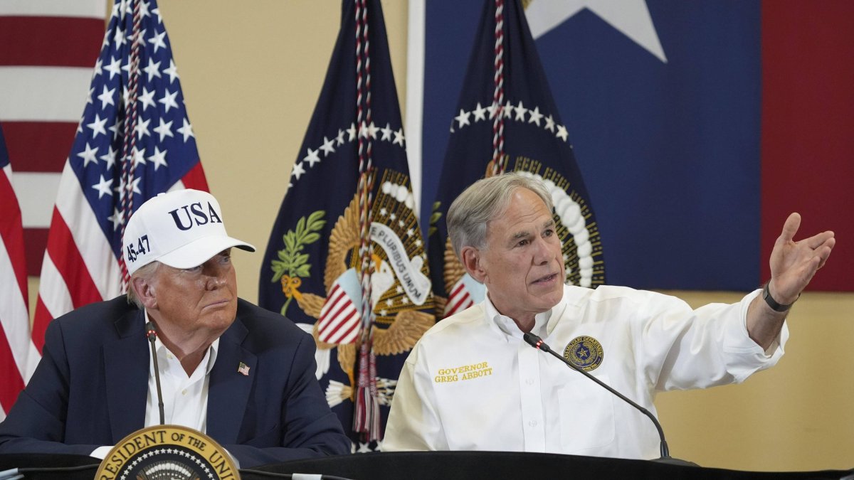 President Donald Trump with Texas Governor Greg Abbott