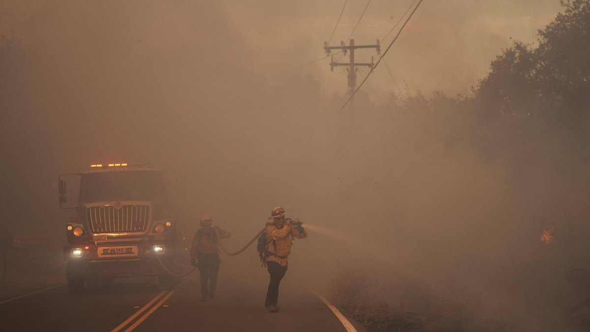 Bomberos luchan contra el Incendio Canyon