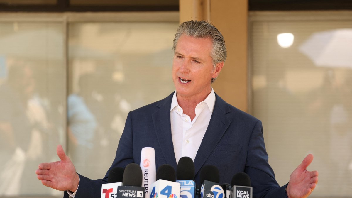 Newsom in Downey, California, in a file image