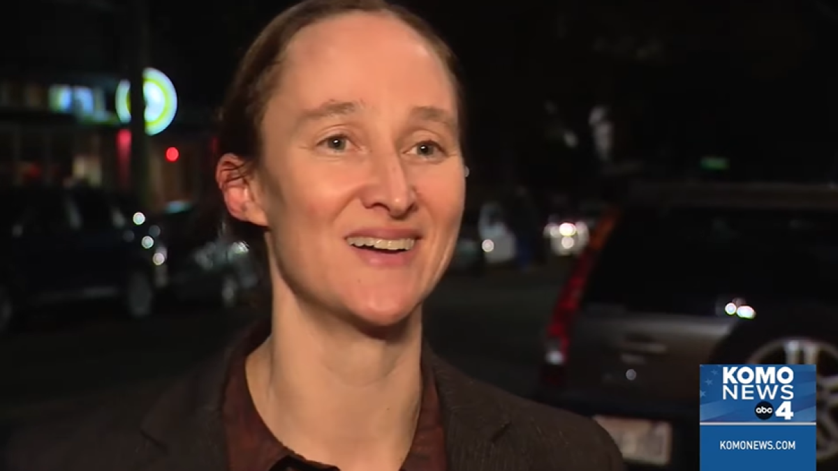 Katie Wilson during an interview/Edit from screenshots.