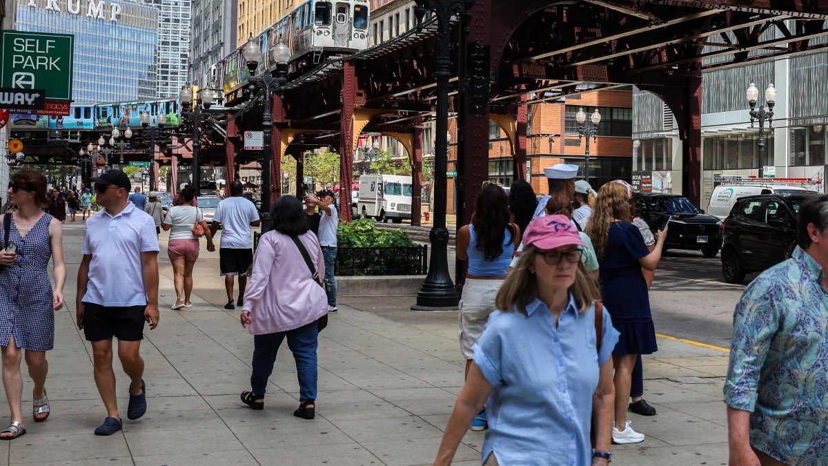 People walking through Chicago. File image