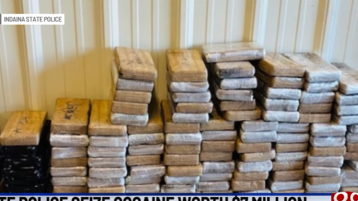 Cocaine shipment seized in Indiana/Edit from screenshot.