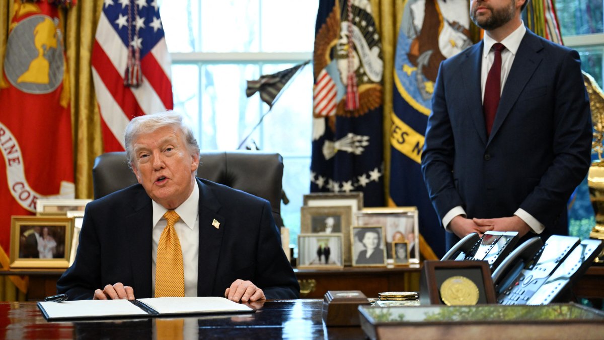 Donald Trump y JD Vance en el Salón Oval/ Annabelle Gordon