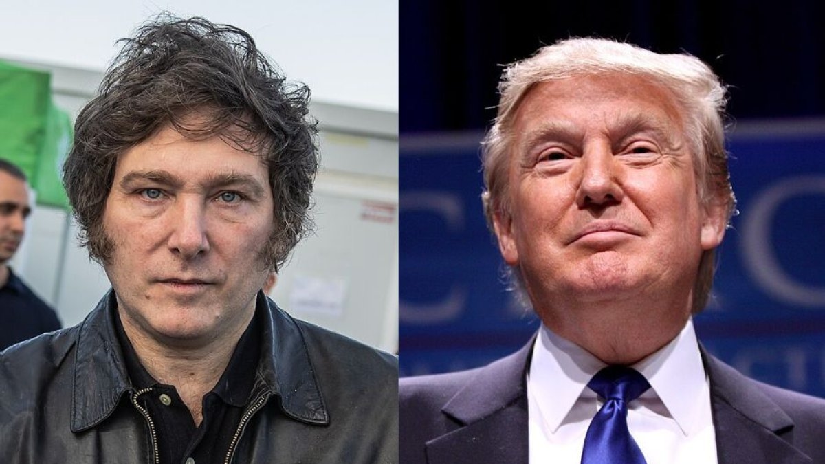 Javier Milei (i), Donald Trump (d). / Wikimedia Commons; Gage Skidmore