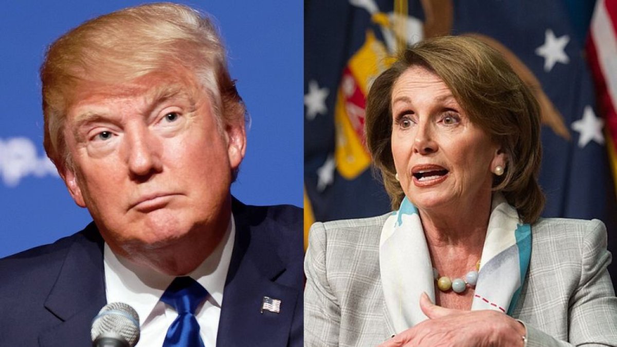 Donald Trump (d); Nancy Pelosi (i) / Wikimedia Commons; Michael Vadon