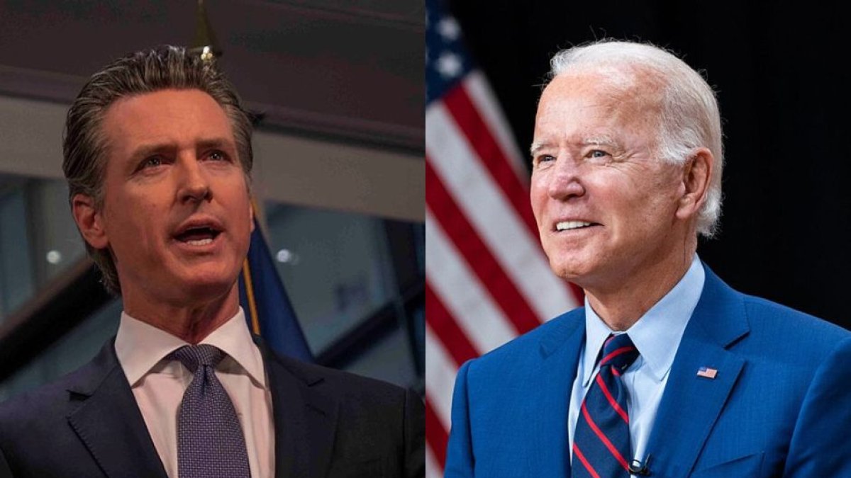 Gavin Newson (i) y Joe Biden (d) / Collage elaborado a partir de imágenes de la Casa Blanca y la gobernación de California.