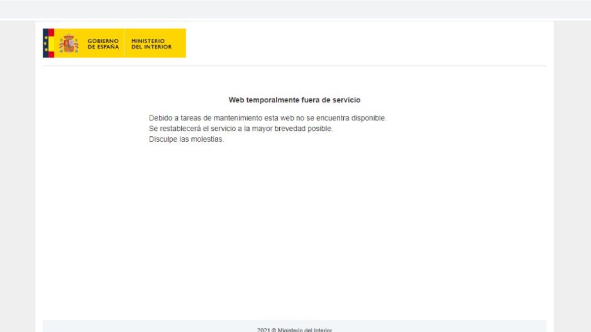 Página web del Ministerio de Interior de España (Voz Media).