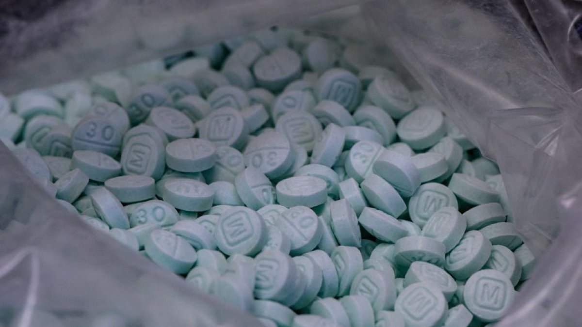 Seized fentanyl pills.