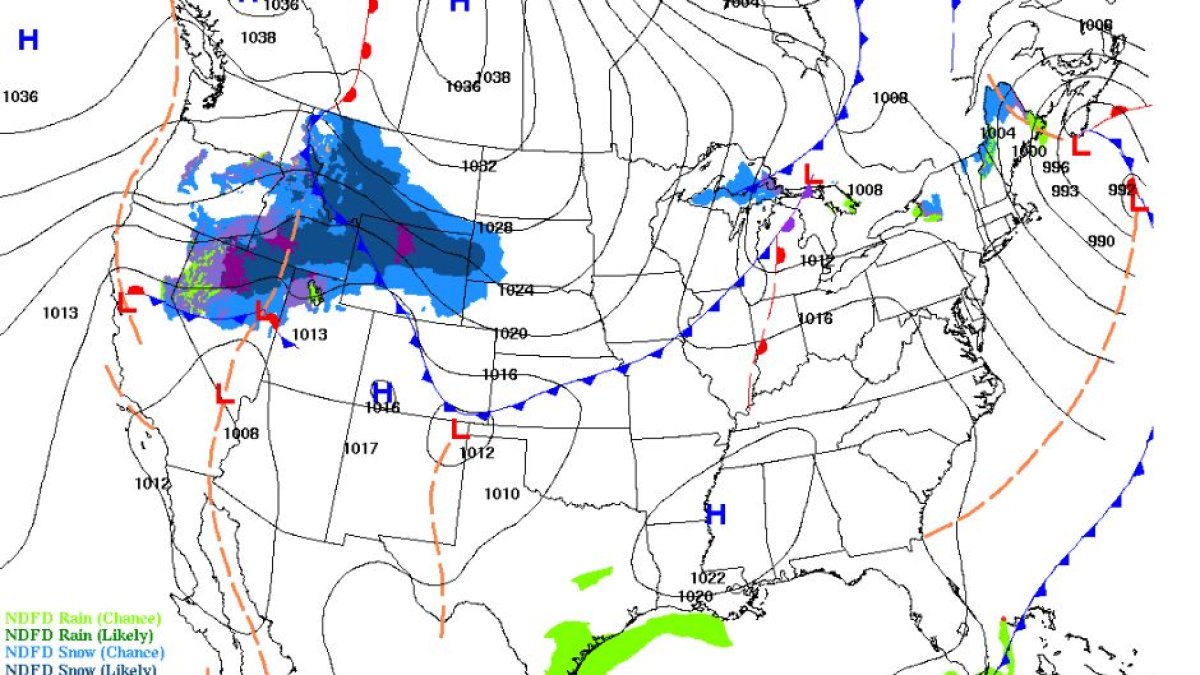 Previsión para el Día de Acción de Gracias (National Weather Service)