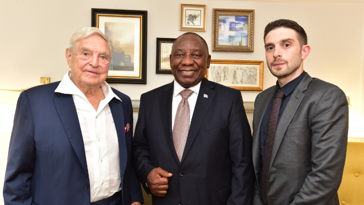 President Cyril Ramaphosa with George Soros and  Alexander Soros / Flickr-GovernmentZA