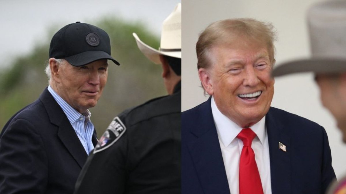 US President Joe Biden speaks with US Border Patrol agents as he visits the US-Mexico border in Brownsville, Texas, on February 29, 2024. (Photo by Jim WATSON / AFP)

	ZUMAPRESS.com / Cordon Press