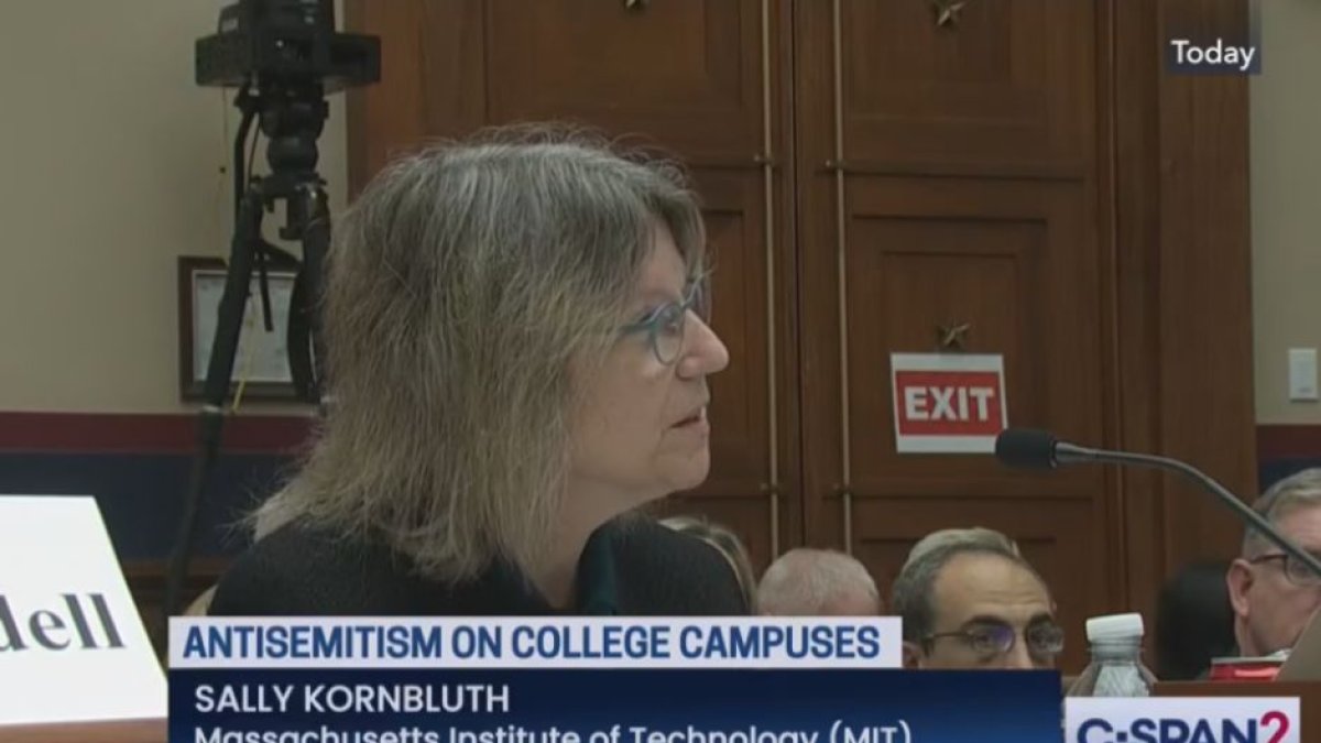 Captura de pantalla del testimonio de Sally Kornbluth  ante el Congreso. (C-SPAN)