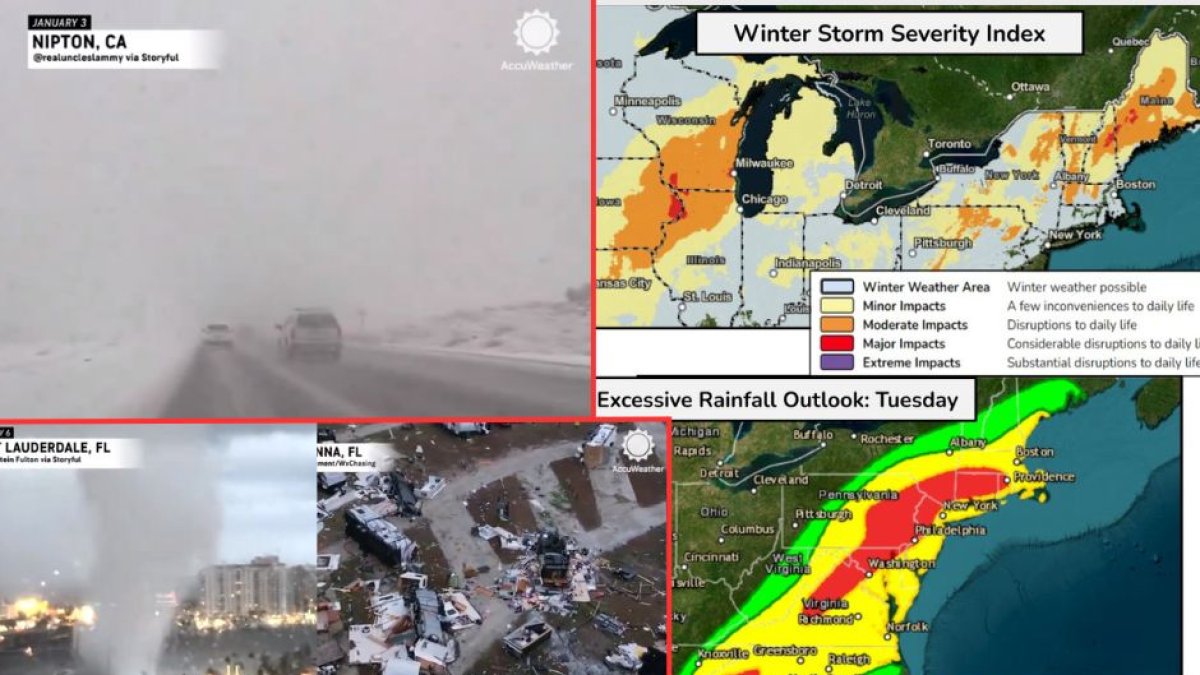 Capture video (Twitter - AccuWeather / @accuweather - NWS Weather Prediction Center /
@NWSWPC)
