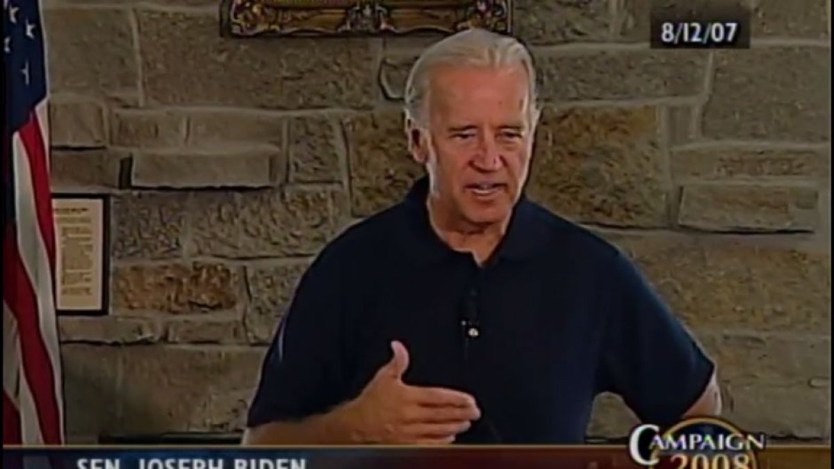 El entonces senador Joe Biden, en un evento de 2008. / Captura-C-SPAN