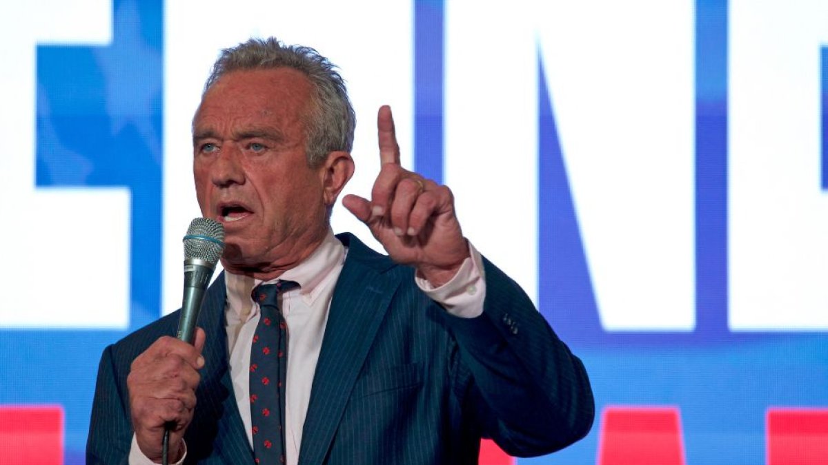 Robert F. Kennedy Jr., habla en la Convención Nacional Libertaria en el Washington Hilton en Washington D.C. (AFP)
