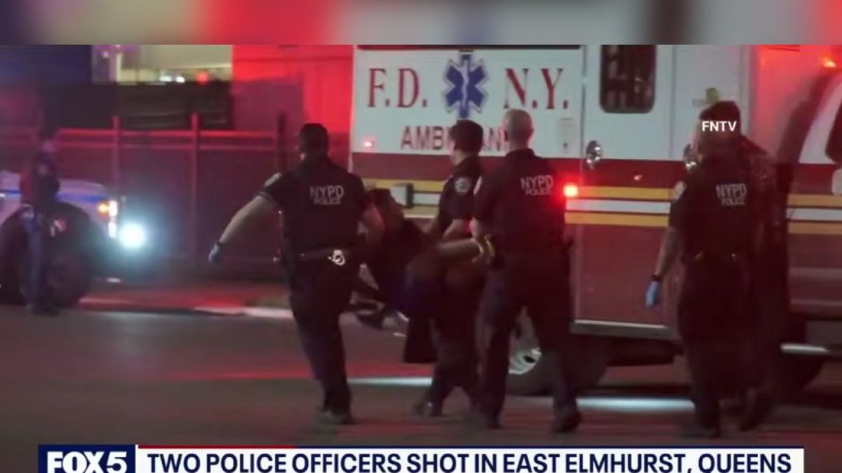 Momento en el que era detenido Bernardo Raúl Castro Mata, acusado de disparar a dos policías en NYC. (Captura de pantalla, 
FOX 5 New York)