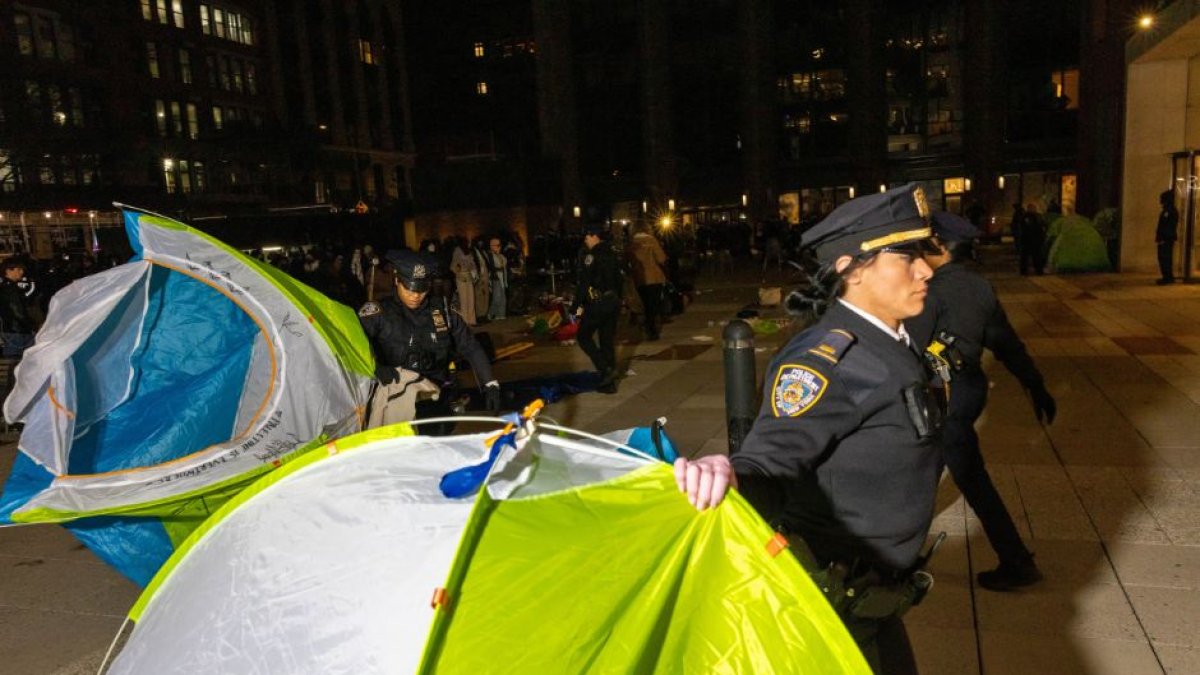 (Protestas pro-Palestinas en la Universidad de Nueva York AFP)