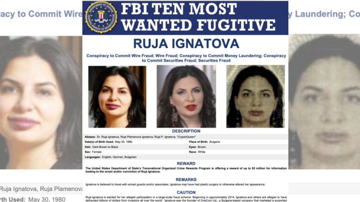 Ruja Ignatova fugitiva del FBI