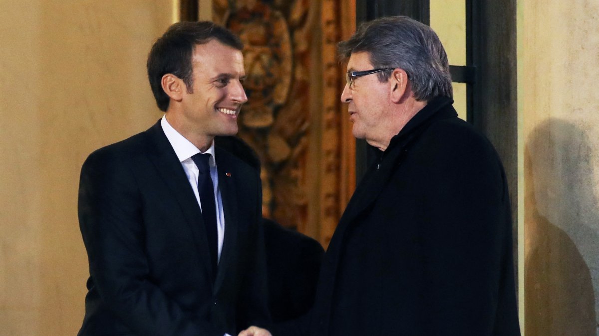 Emmanuel Macron y Jean-Luc Mélenchon