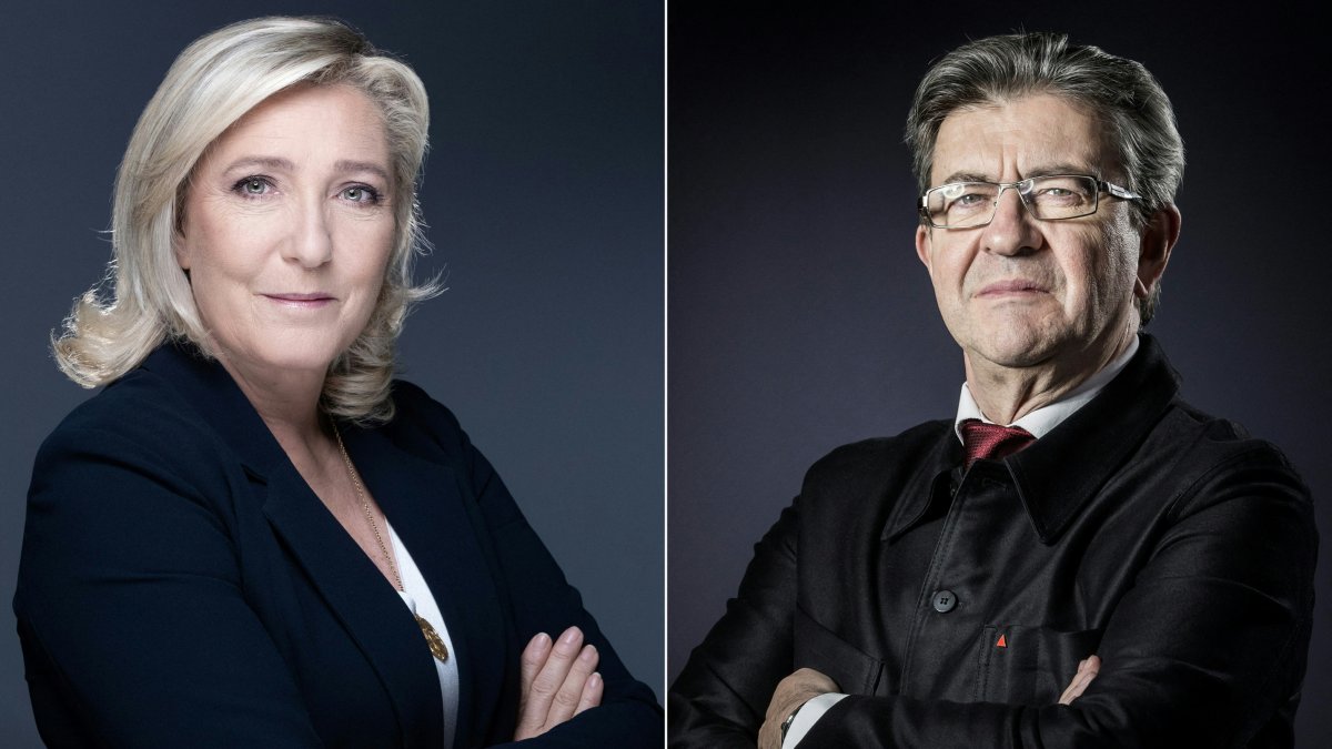 In the picture, the conservative Marine Le Pen and the left-wing extremist Jean-Luc Mélenchon.