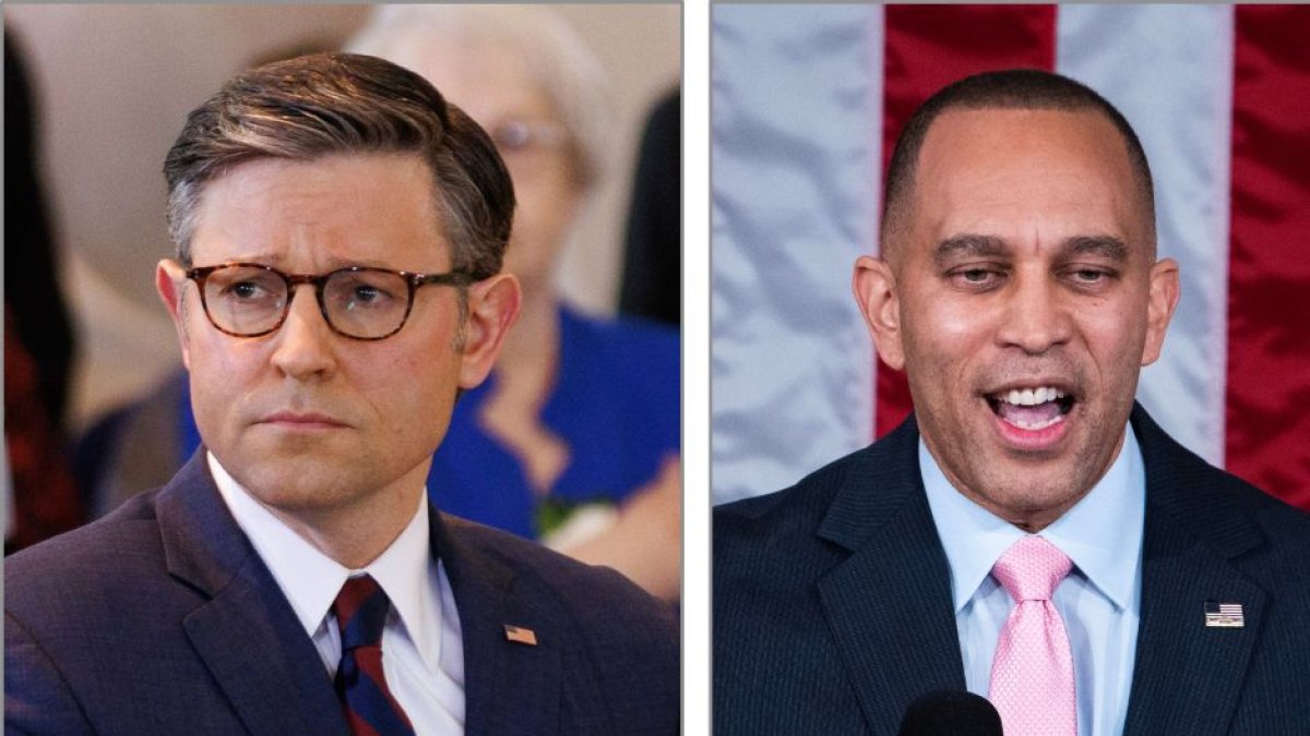 Mike Johnson and Hakeem Jeffries