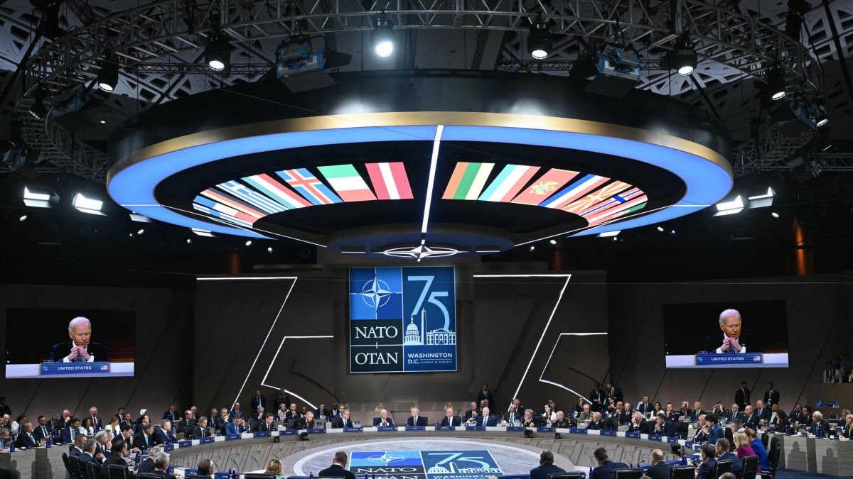 NATO heads of state meet at the Washington, D.C. summit.