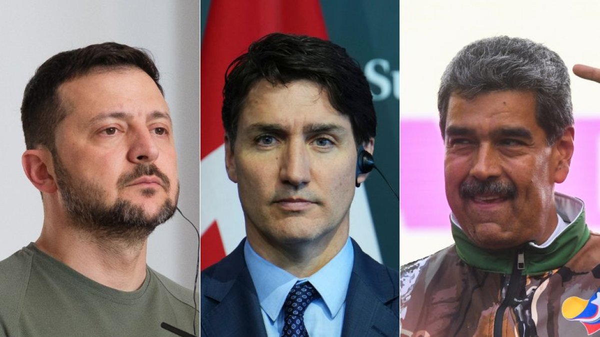 Volodímir Zelenski, Justin Trudeau y Nicolás Maduro