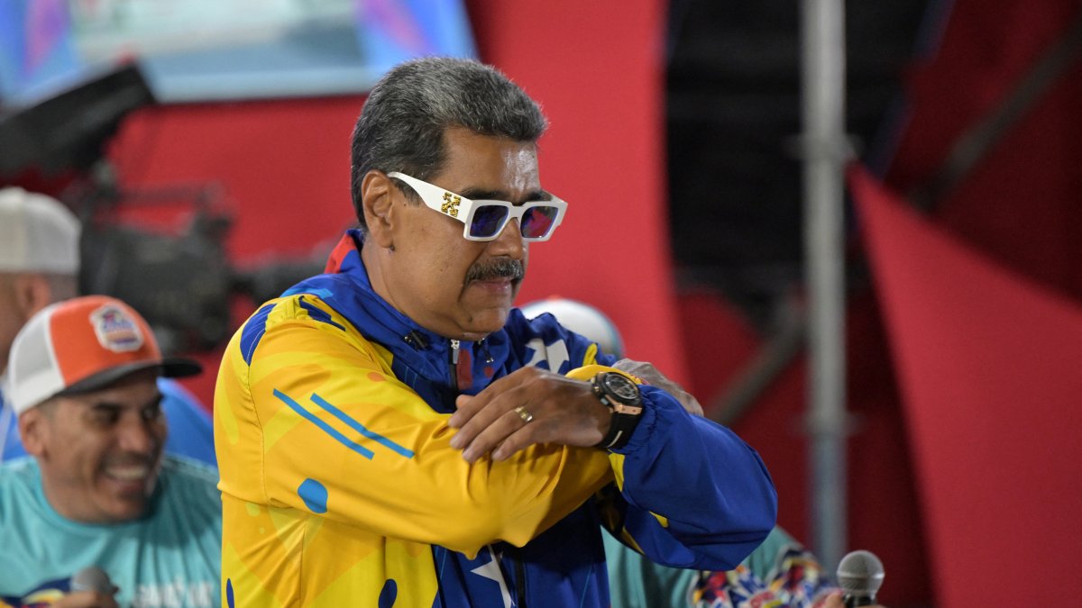 Maduro celebrates his self-proclaimed victory.