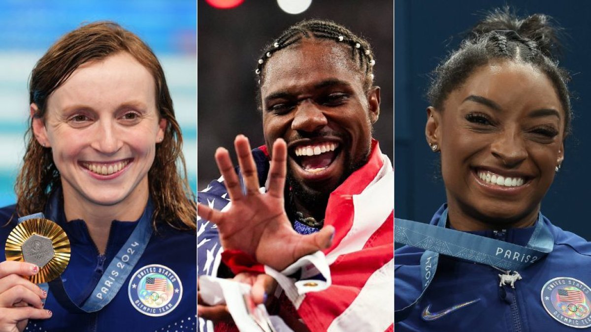 Katie Ledecky, Noah Lyles y Simone Biles, en París 2024