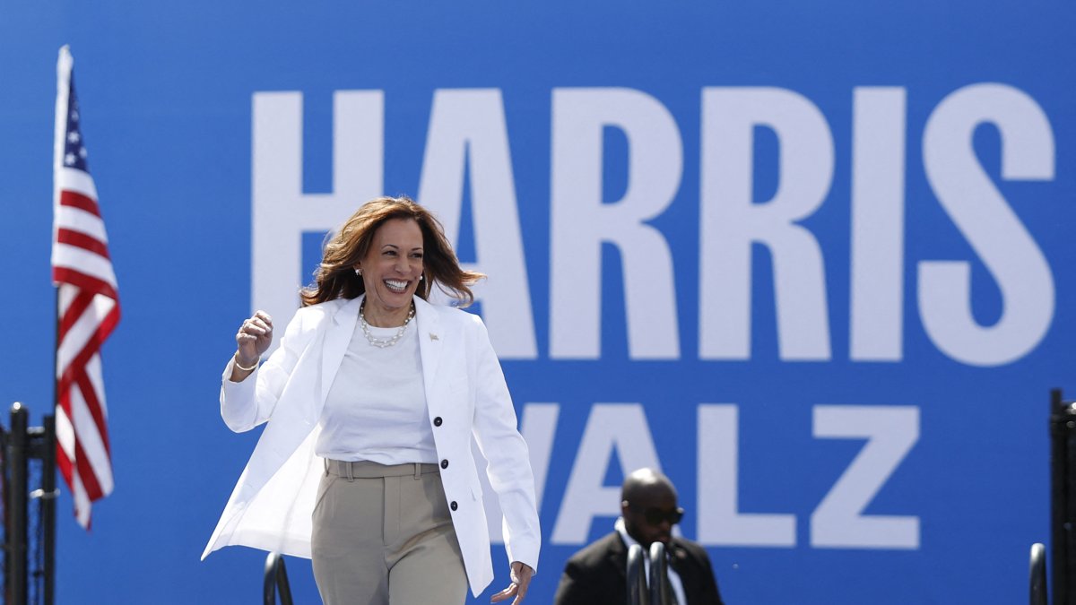 Kamala Harris llega a un evento de campaña en Eau Claire, Wisconsin/ Kamil Krzaczynski
