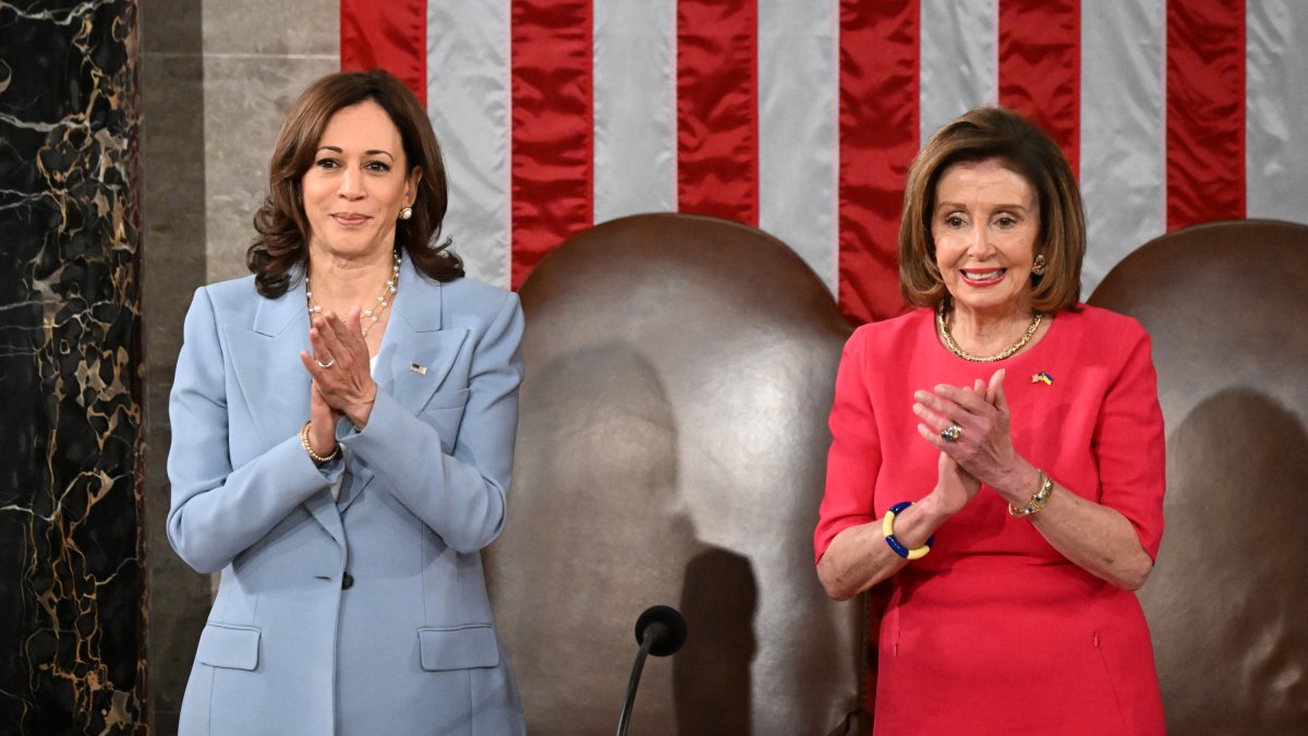 Kamala Harris and Nancy Pelosi in a file photo.