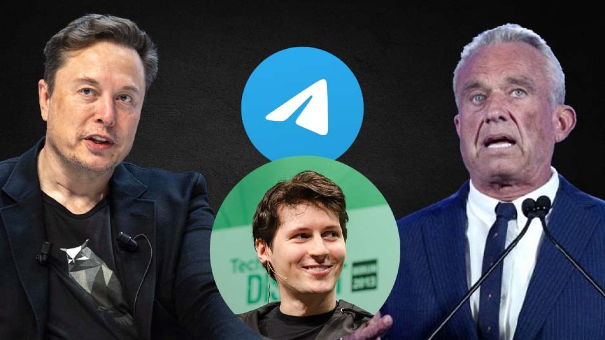 Montaje fotográfico de Elon Musk y RFJ Jr. tras la detención de Pavel Durov 