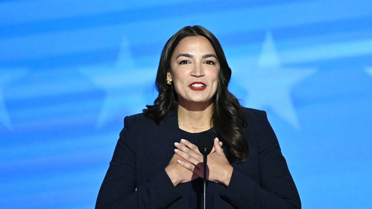 Alexandria Ocasio-Cortez at the Democratic National Convention.