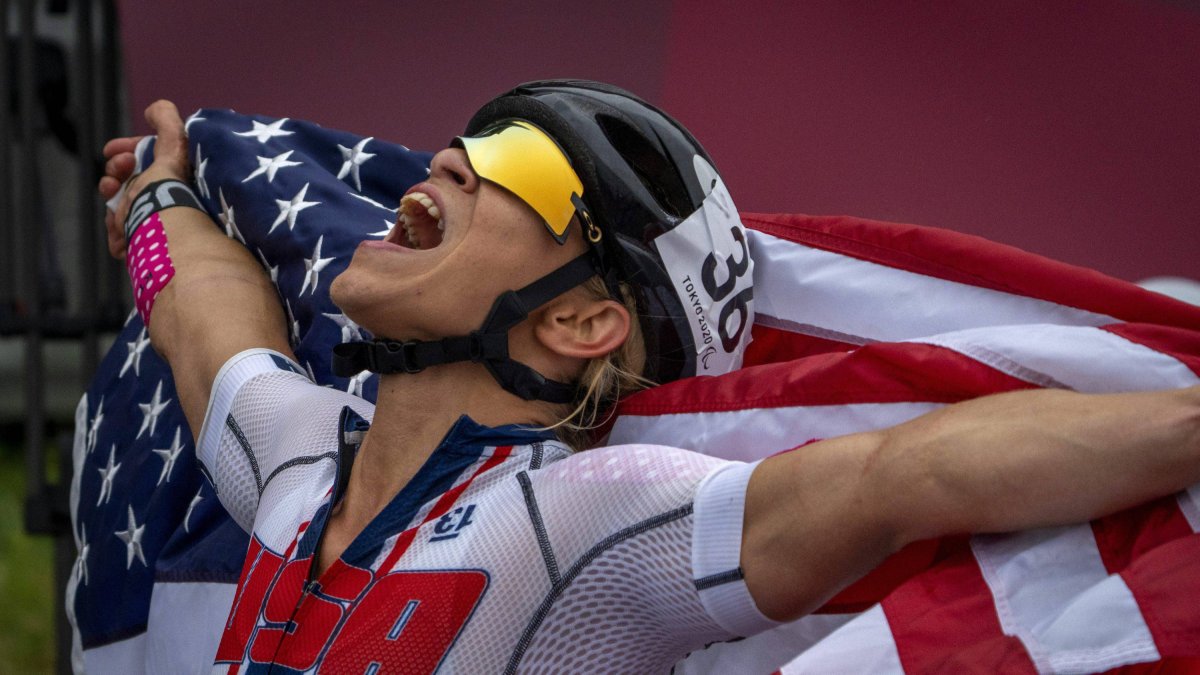 La ciclista paralímpica Oksana Masters, en Tokio 2020