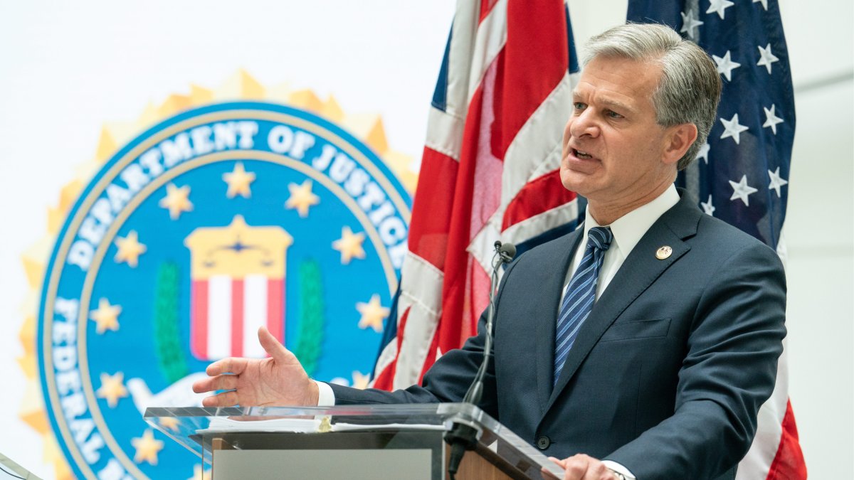 El director del FBI, Christopher Wray, durante una comparecencia