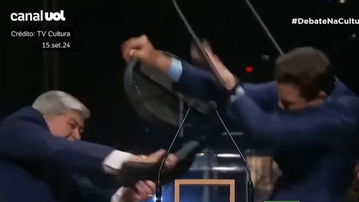 Aggression in a debate for mayor of Sao Paulo.