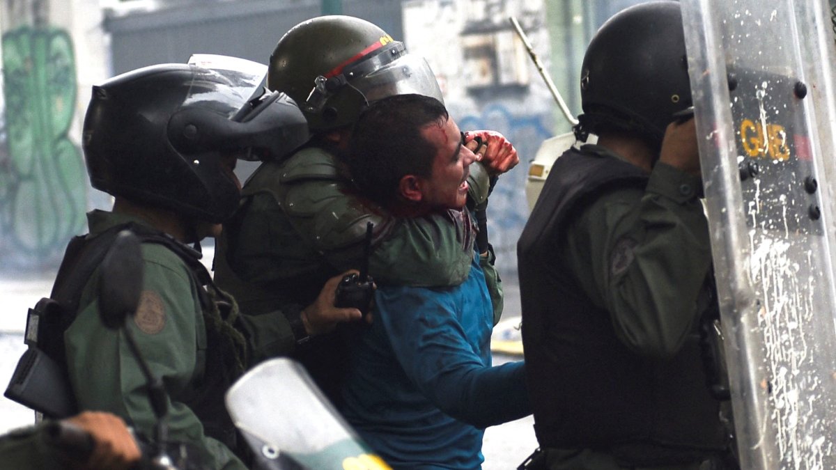 Repression in Venezuela by Maduro's police forces.